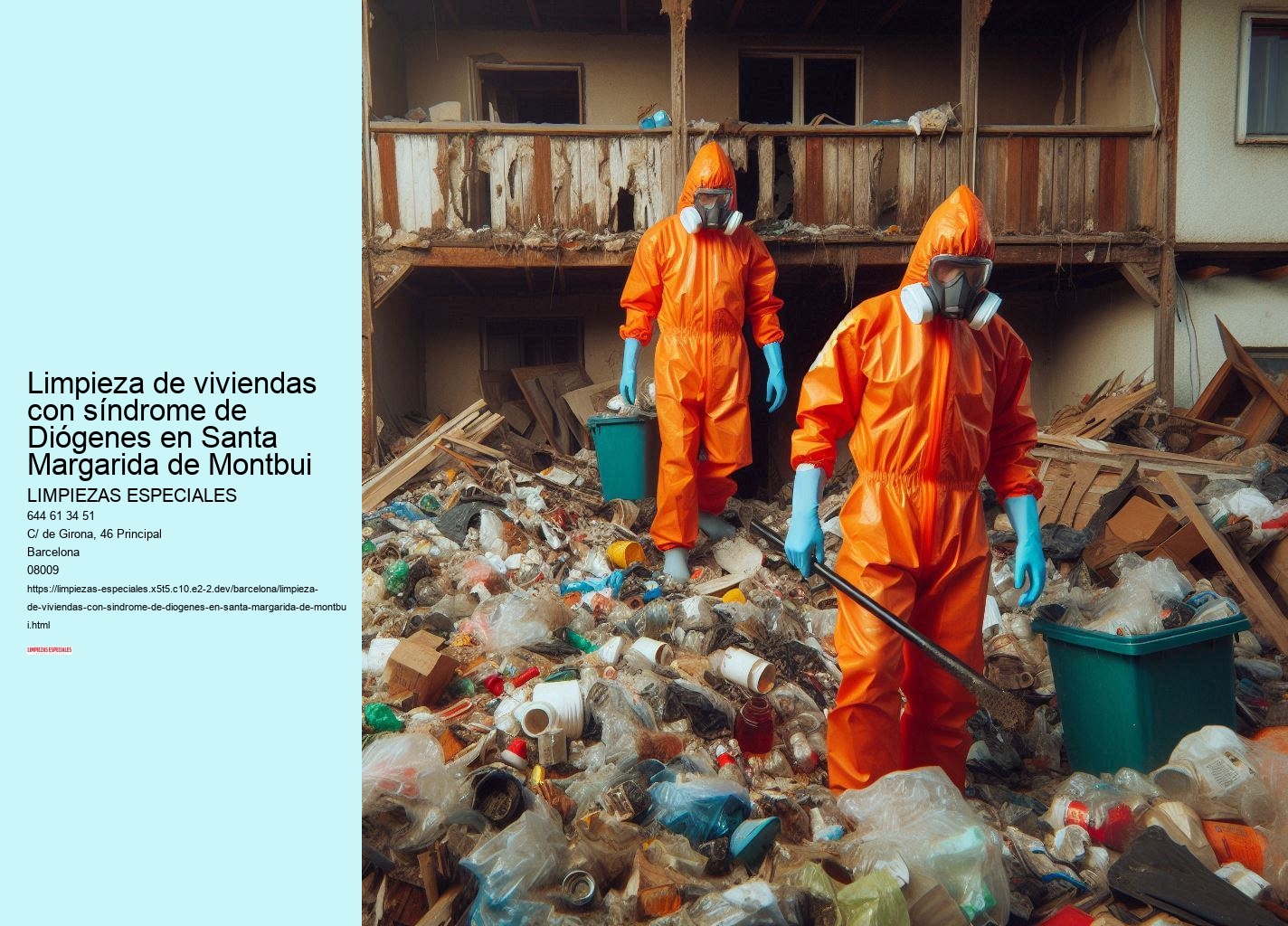Limpieza de viviendas con síndrome de Diógenes en Santa Margarida de Montbui